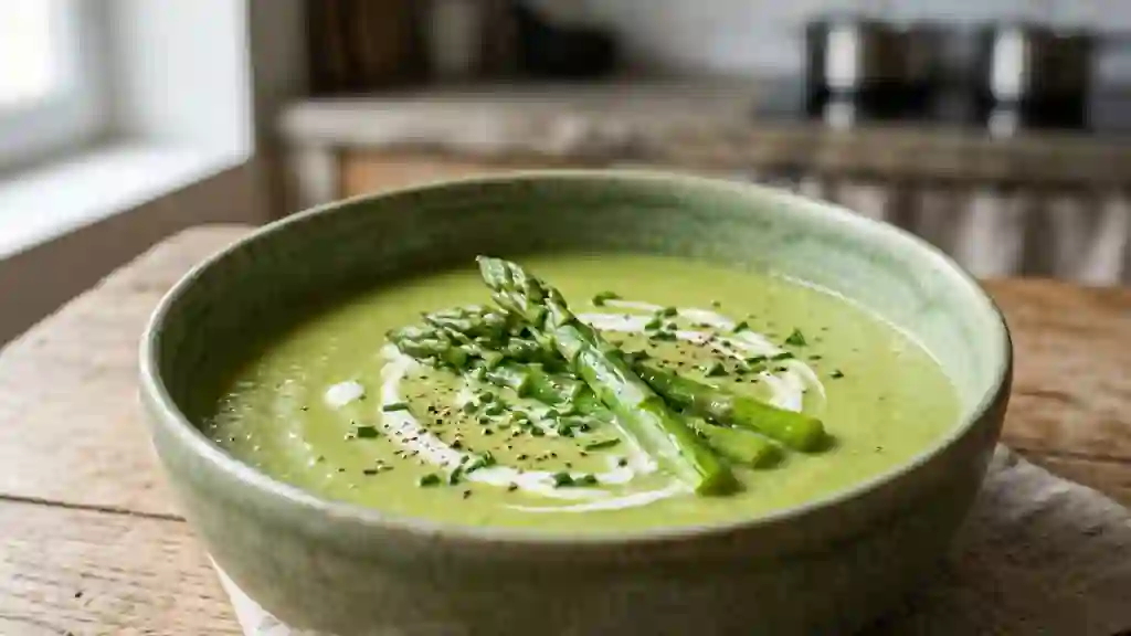 Velouté d'asperges vertes soyeux - Photo de présentation