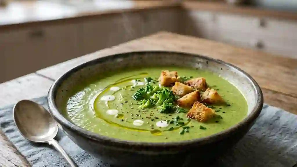 Velouté de brocoli soyeux à la crème - Photo de présentation