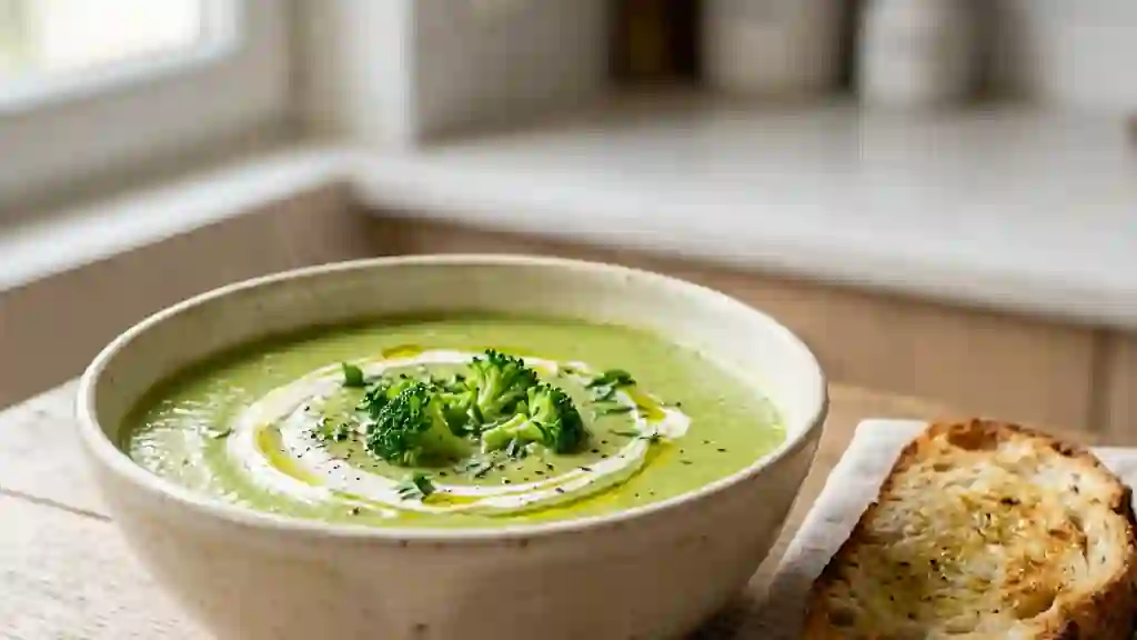Velouté de brocoli soyeux à la crème - Photo de présentation