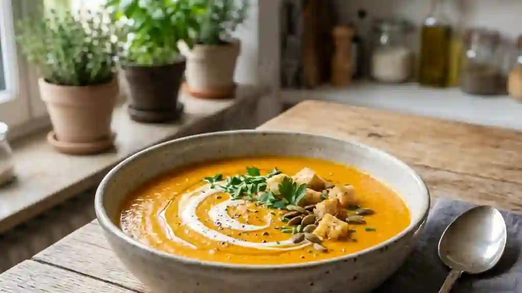 Velouté de carottes soyeux à la crème - Photo de présentation