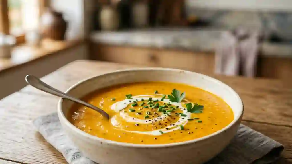 Velouté de carottes fondant et crémeux - Photo de présentation