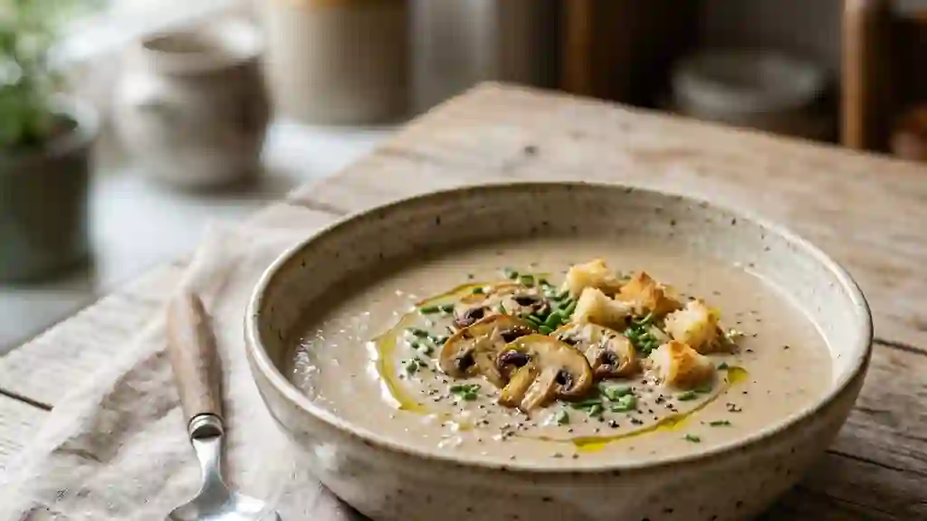 Velouté de champignons soyeux et onctueux - Photo de présentation