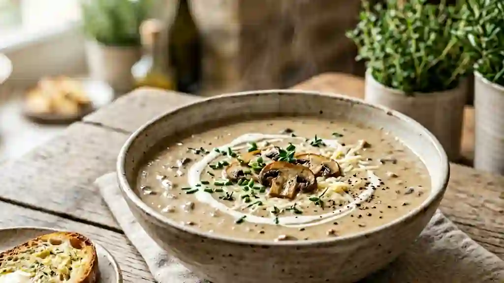 Velouté de champignons onctueux à l'emmental - Photo de présentation