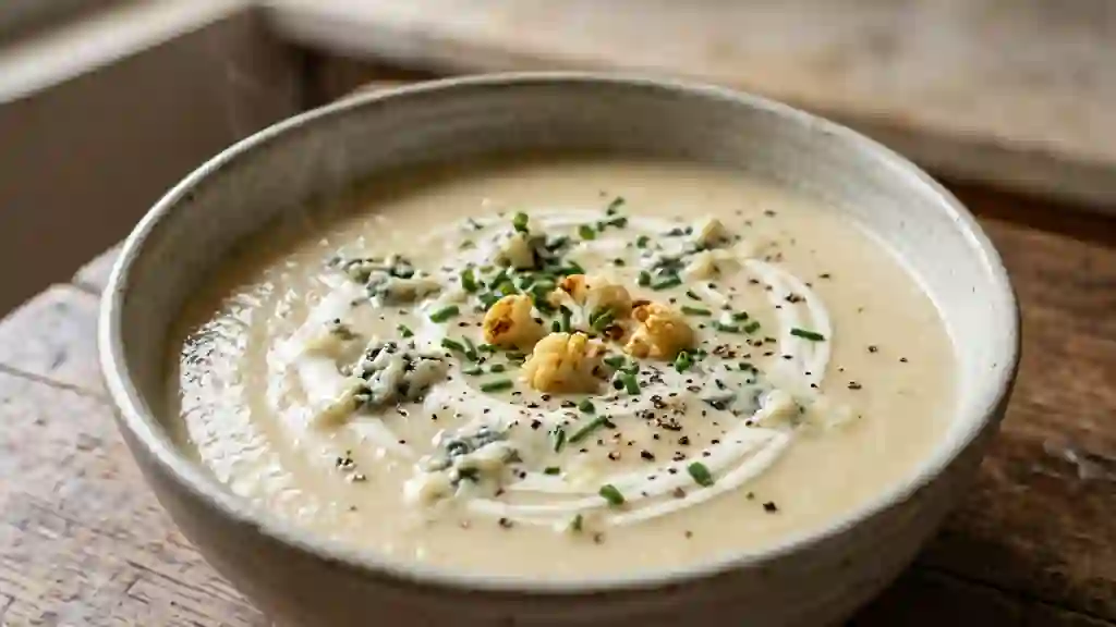 Velouté de chou-fleur au roquefort fondant - Photo de présentation