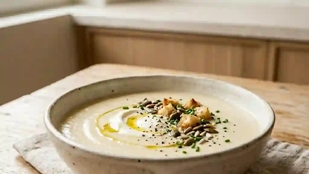 Crème de chou-fleur fondante et onctueuse - Photo de présentation