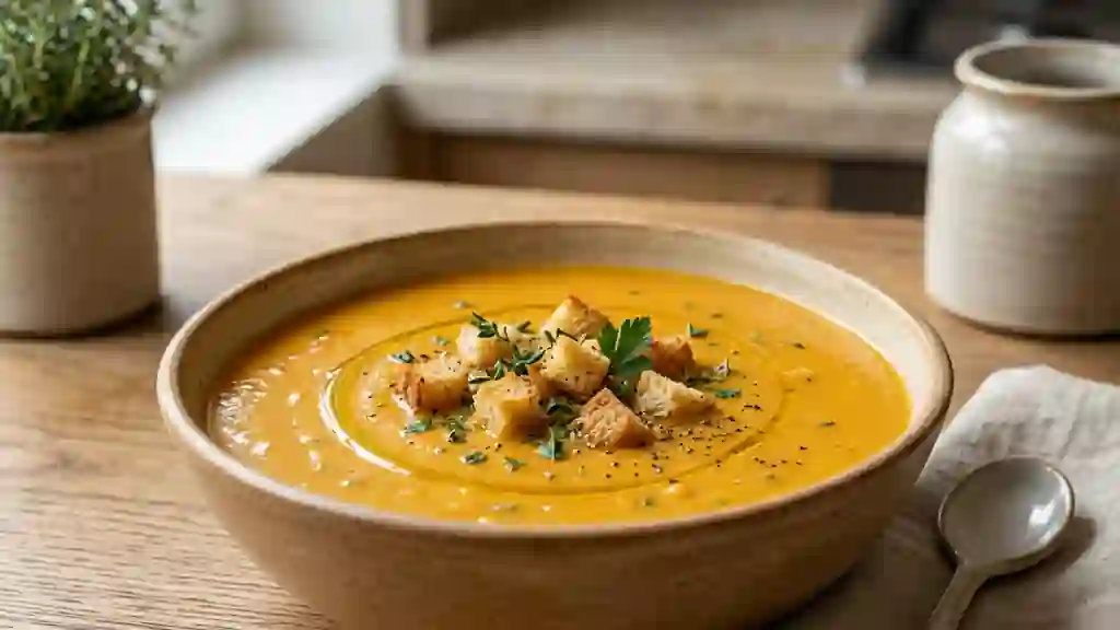 Velouté onctueux de butternut et haricots blancs - Photo de présentation