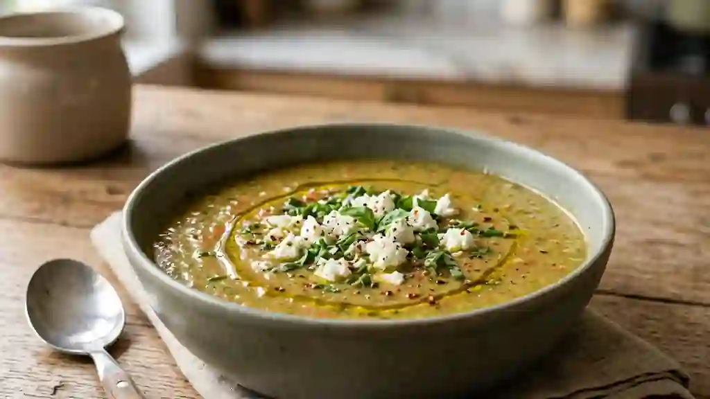 Velouté courgette-tomate au chèvre fondu - Photo de présentation