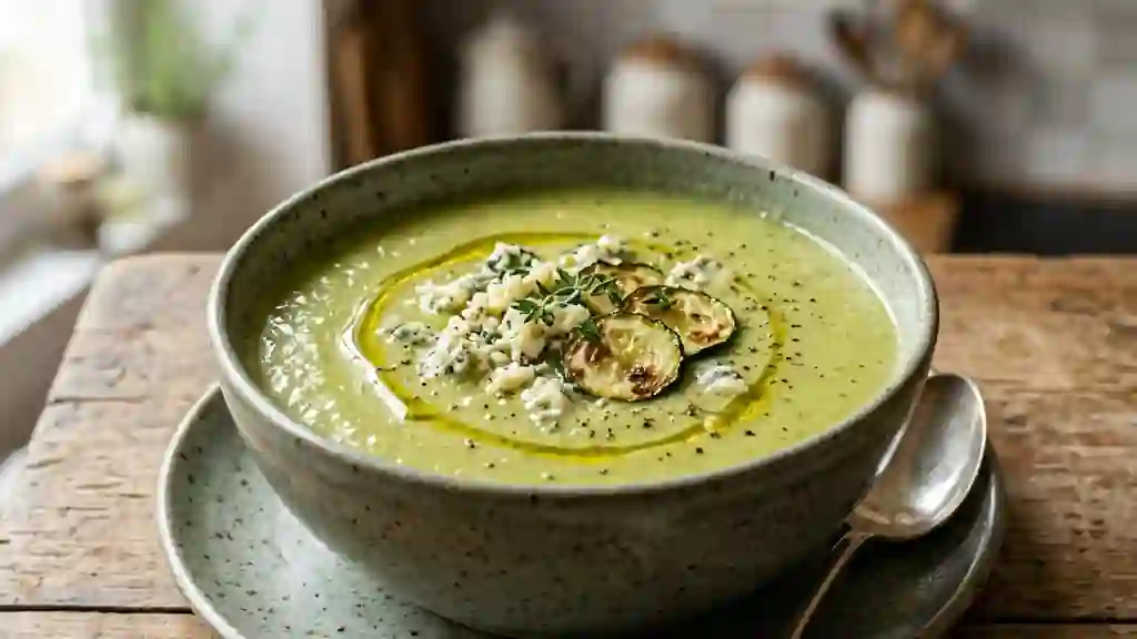 Velouté de courgettes au bleu d'Auvergne - Photo de présentation