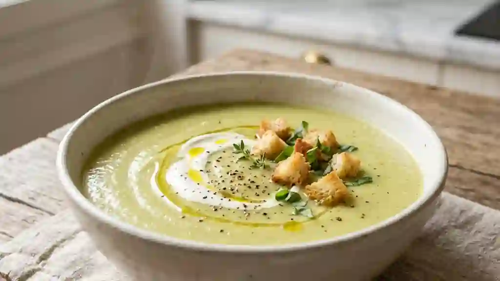 Velouté de courgettes fondant à la crème - Photo de présentation