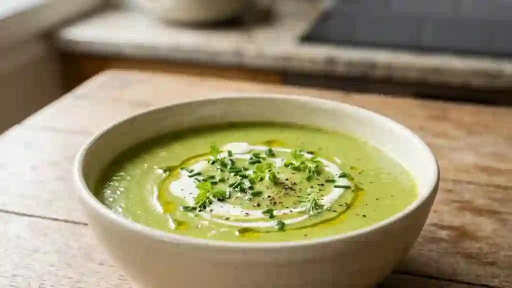 Velouté de courgettes fondant et crémeux - Photo de présentation