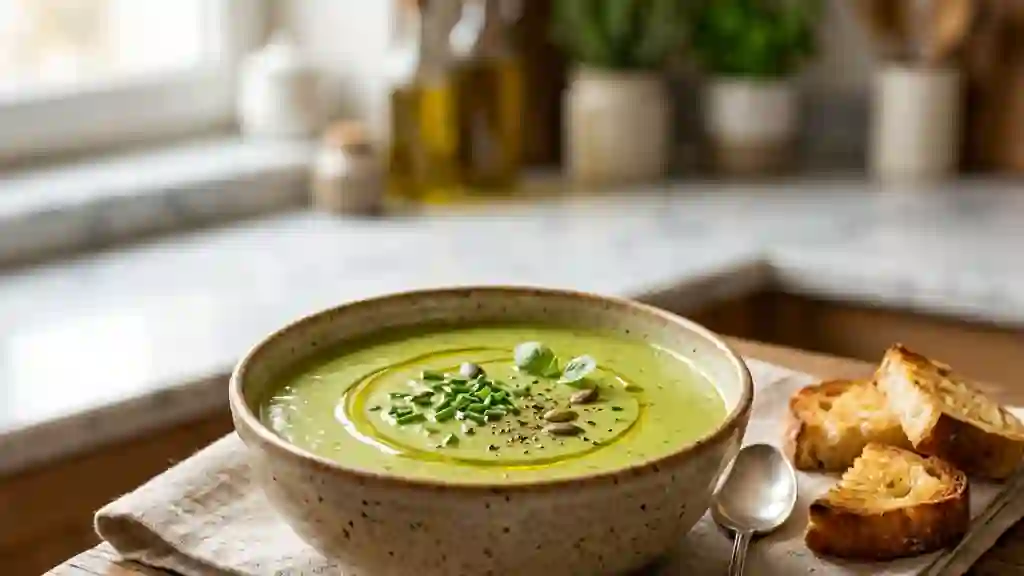 Velouté de courgettes soyeux à la crème - Photo de présentation