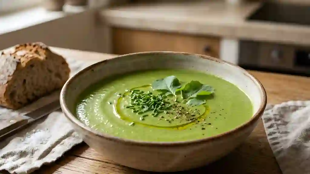 Velouté de fanes de radis léger et poivré - Photo de présentation
