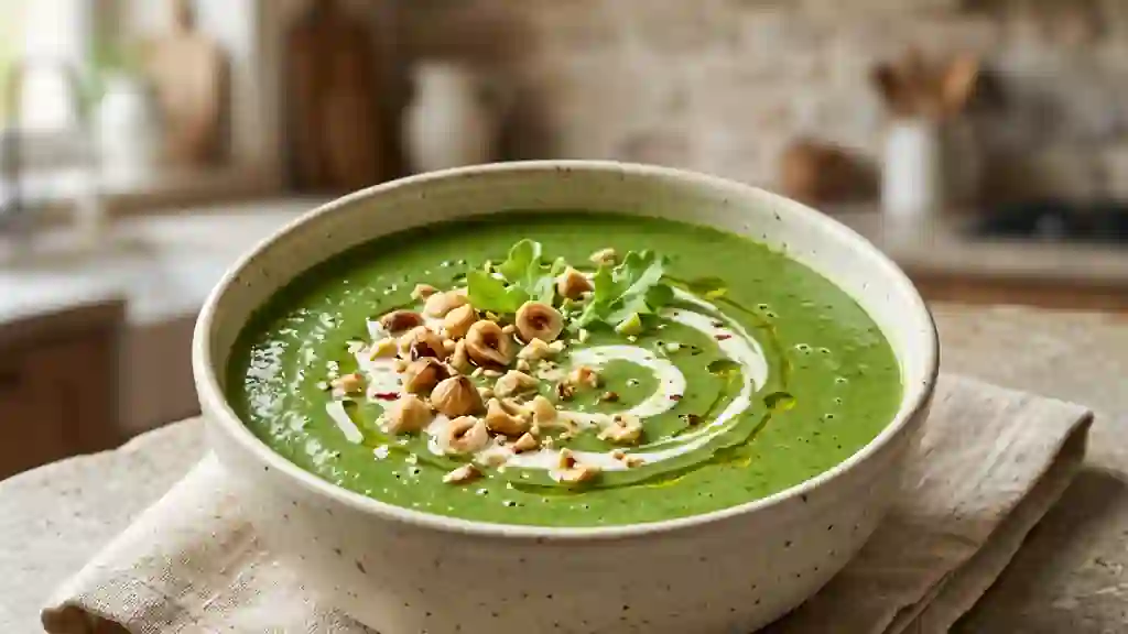 Velouté de laitue et noisettes torréfiées - Photo de présentation