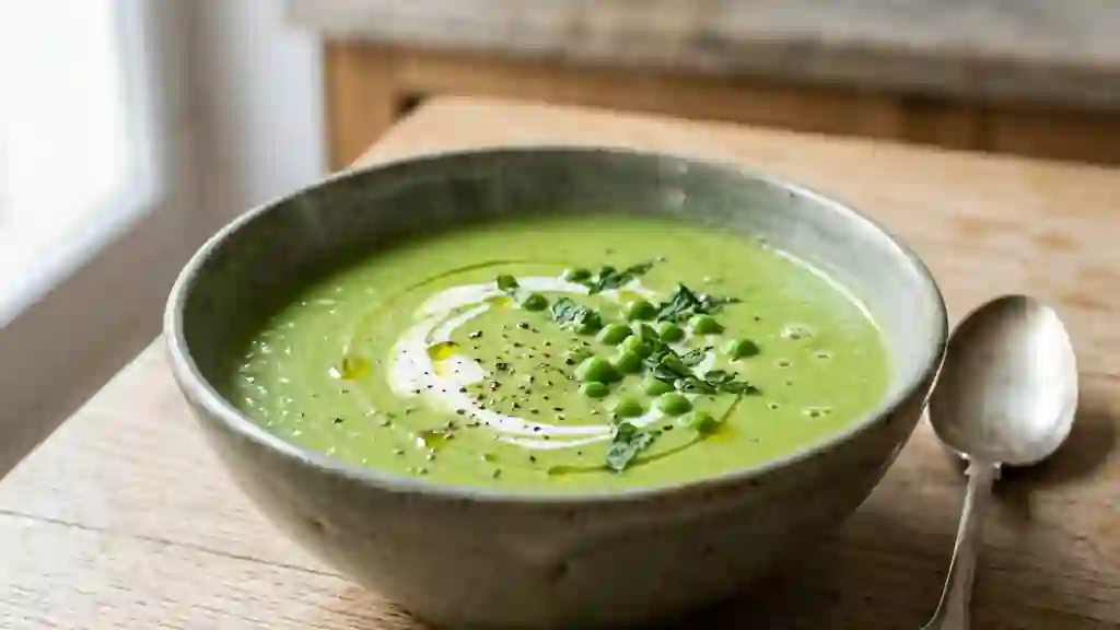 Velouté de petits pois soyeux - Photo de présentation