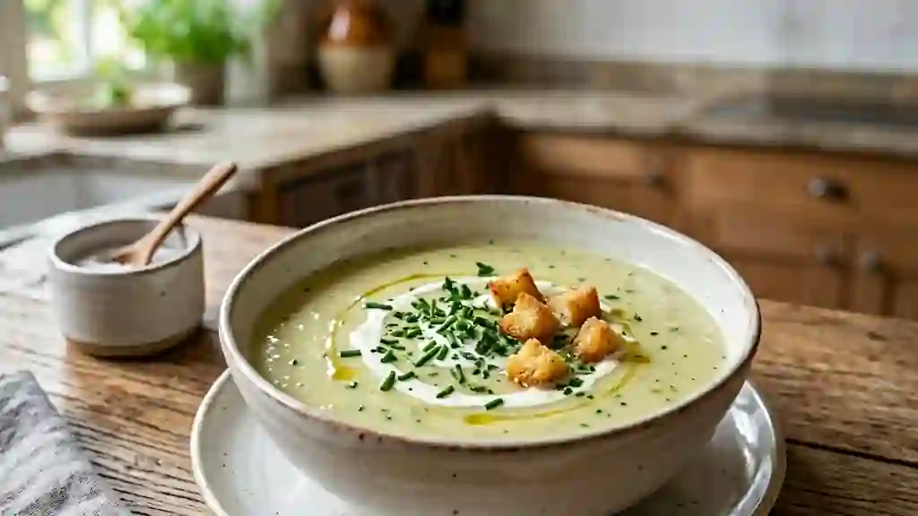 Velouté de poireaux soyeux au riz - Photo de présentation