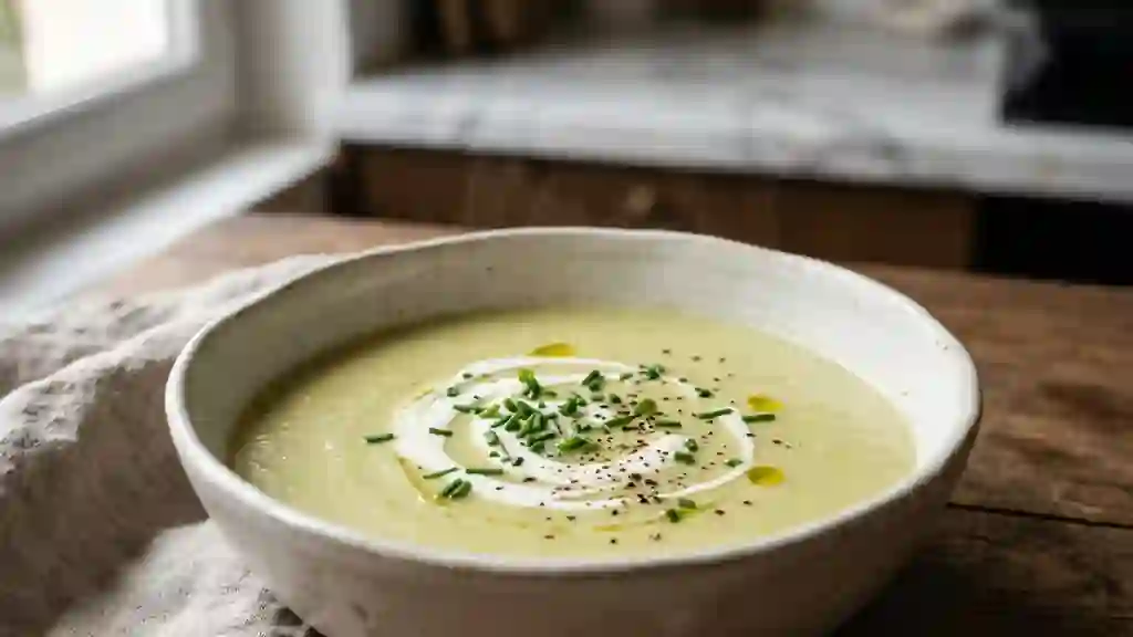 Velouté de poireaux fondant et crémeux - Photo de présentation