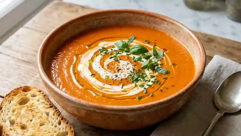 Velouté de poivrons rouges onctueux - Photo de présentation
