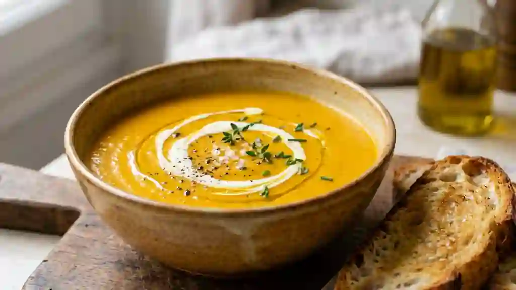 Velouté de Potiron Soyeux aux Oignons Fondants - Photo de présentation