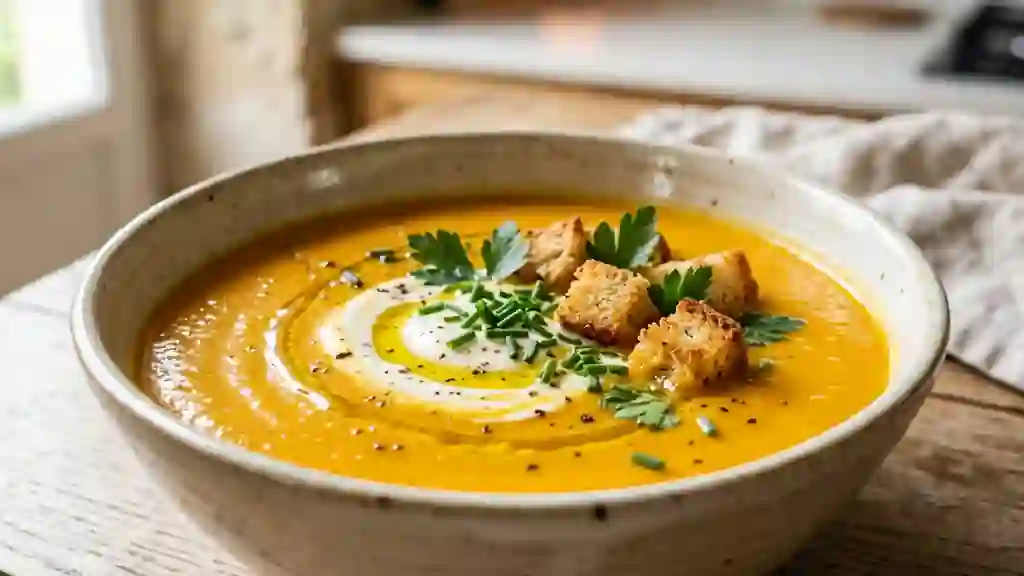 Velouté de potiron soyeux à la pomme de terre - Photo de présentation