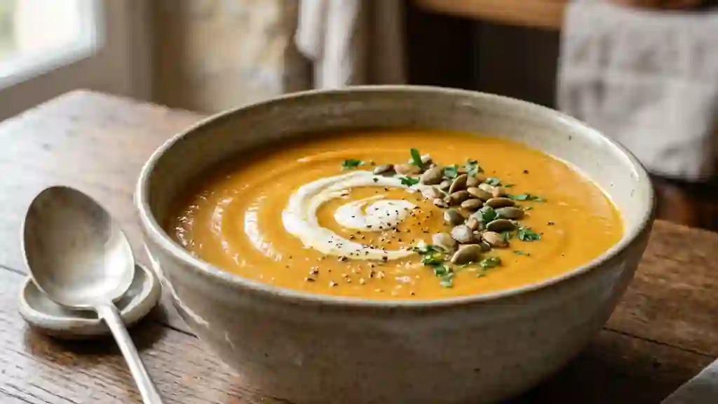 Velouté de potiron soyeux à la crème - Photo de présentation