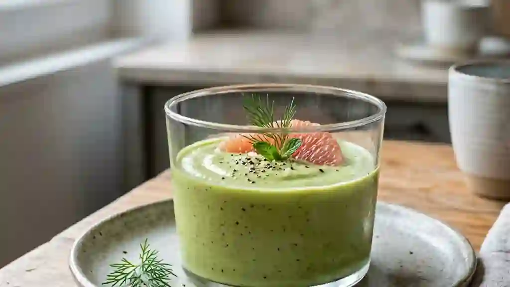 Velouté frappé avocat et pamplemousse - Photo de présentation
