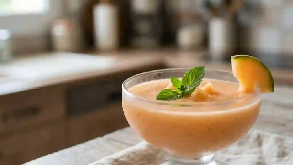 Velouté de melon givré à la menthe fraîche - Photo de présentation