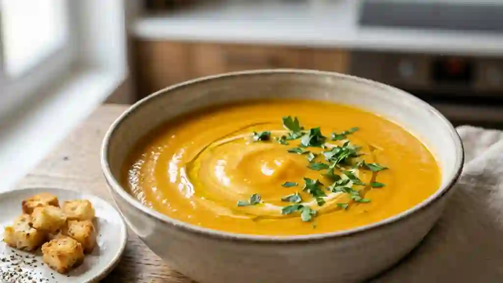Velouté de Carottes Soyeux et Crème Douce - Photo de présentation