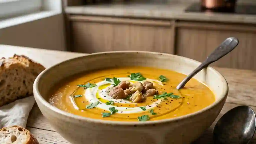 Velouté onctueux de butternut et marrons - Photo de présentation