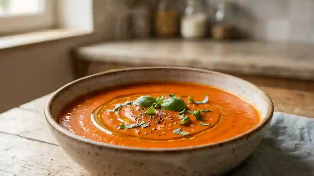 Velouté de poivrons rouges soyeux - Photo de présentation