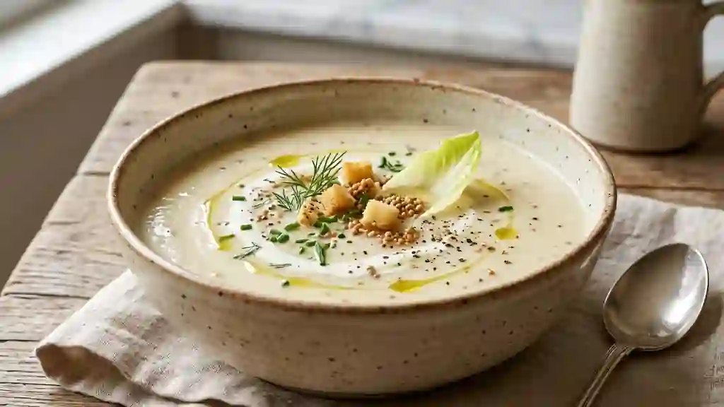 Velouté d'endives soyeux à la moutarde ancienne - Photo de présentation