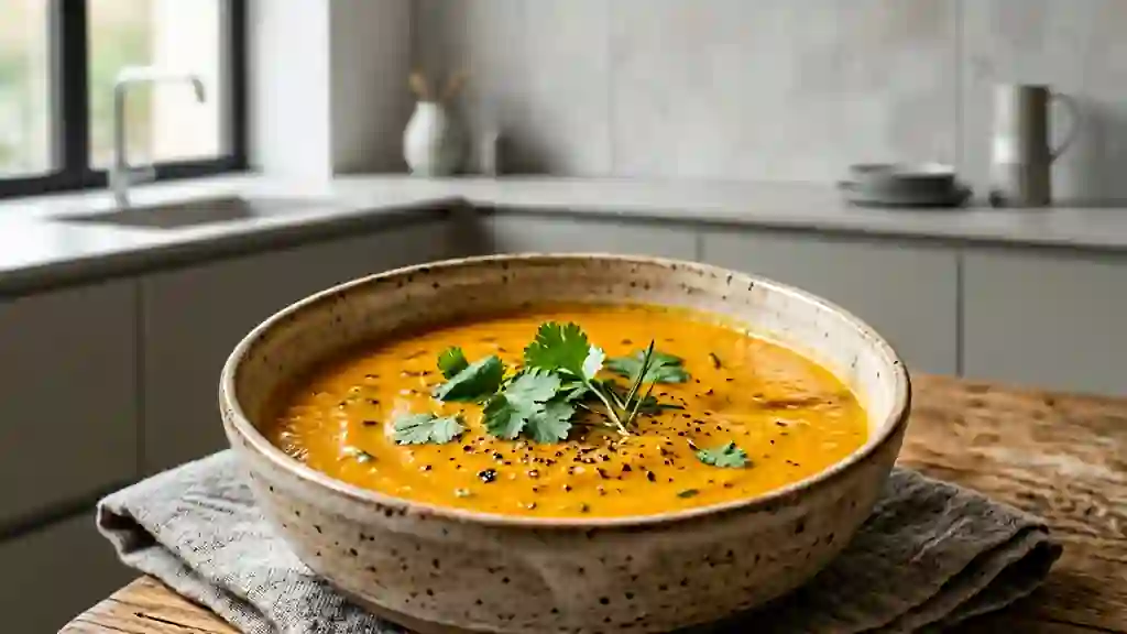 Velouté soyeux carotte et coriandre fraîche - Photo de présentation