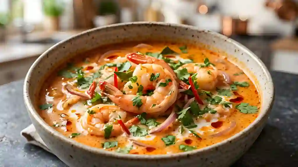 Velouté Thaï Crevettes et Curry Rouge - Photo de présentation