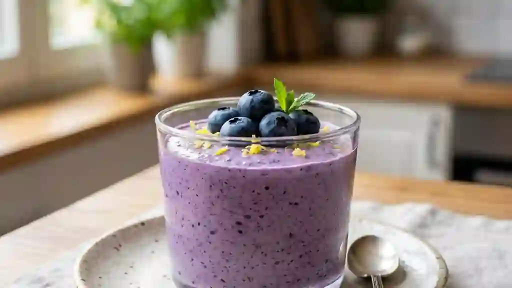 Mousse aérienne aux myrtilles fraîches - Photo de présentation