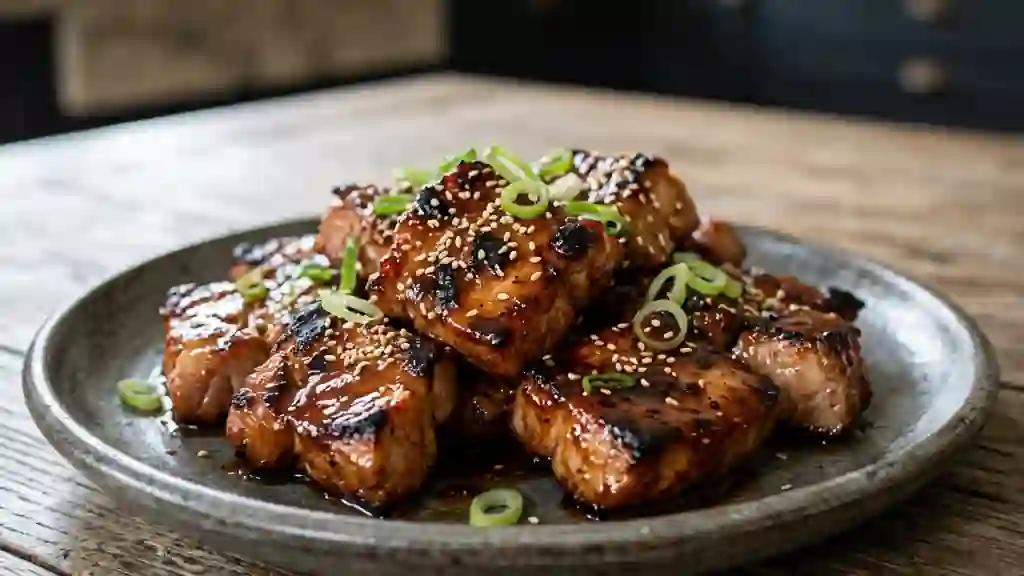 Porc laqué au miel et soja - Photo de présentation