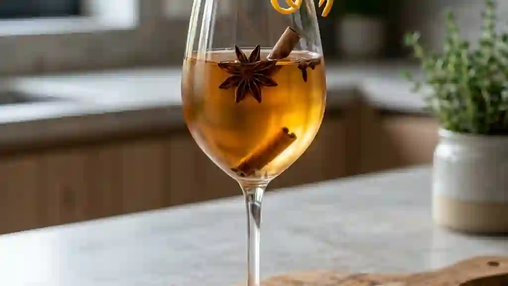 Vin d'orange blanc aux épices douces - Photo de présentation