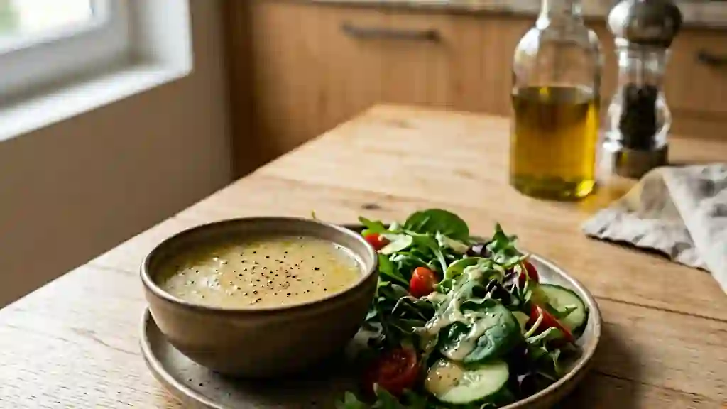 Vinaigrette onctueuse au bouillon de légumes - Photo de présentation