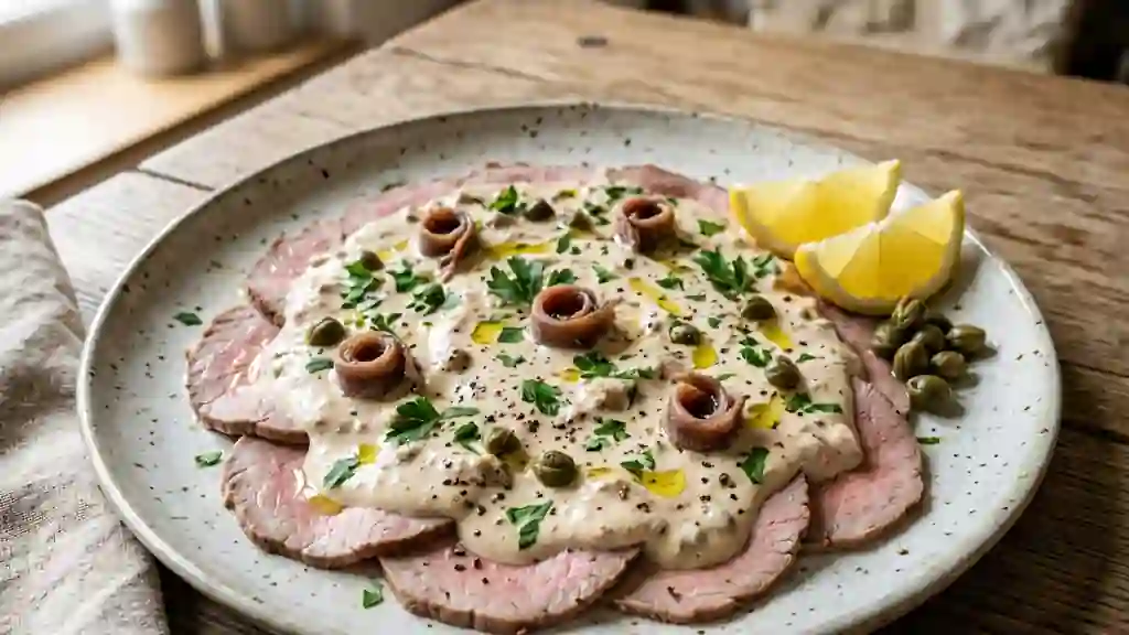 Vitello Tonnato : veau fondant et crème de thon - Photo de présentation