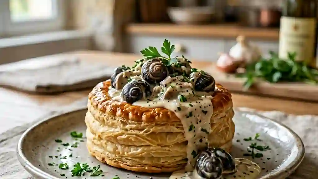 Feuilletés d'escargots croustillants au Riesling - Photo de présentation