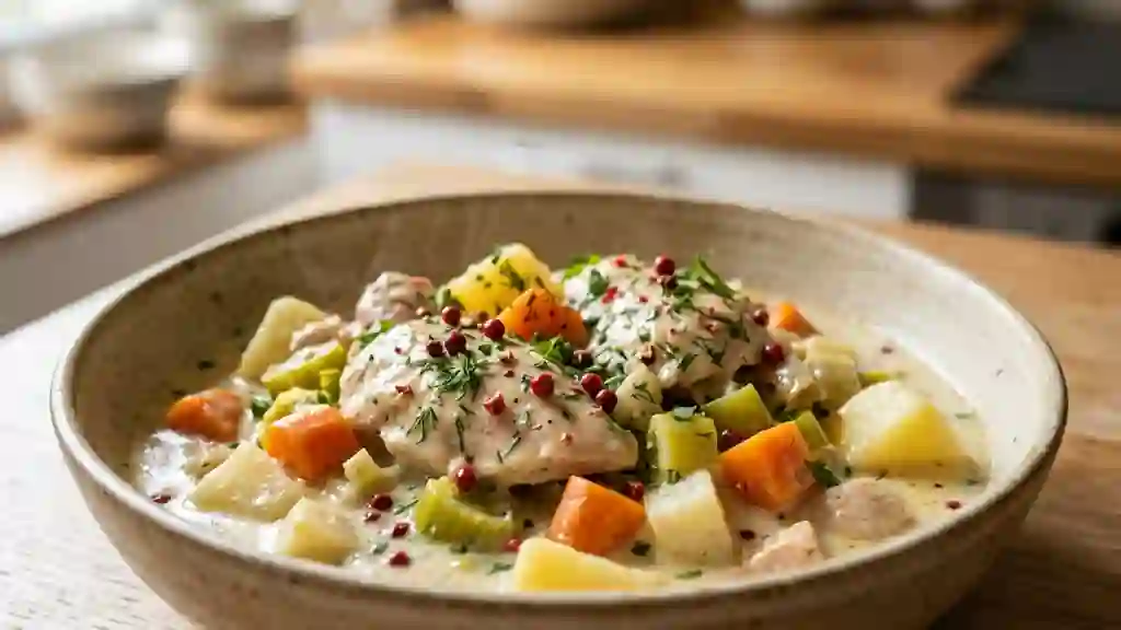 Waterzooi de poulet crémeux à la bière blanche - Photo de présentation