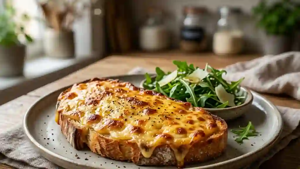 Welsh Rarebit au Cheddar Coulant et Bière Blonde - Photo de présentation