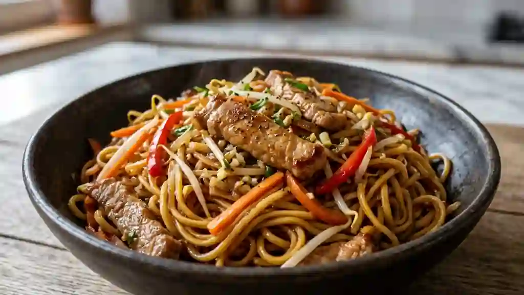 Chow Mein au Porc et Légumes Croquants - Photo de présentation