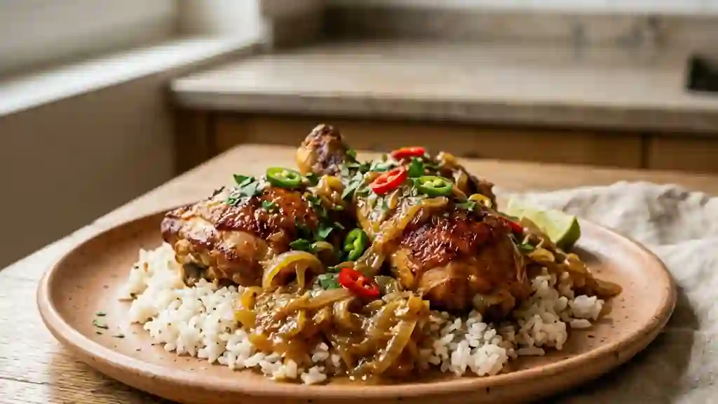 Poulet Yassa au Citron et Oignons Fondants - Photo de présentation