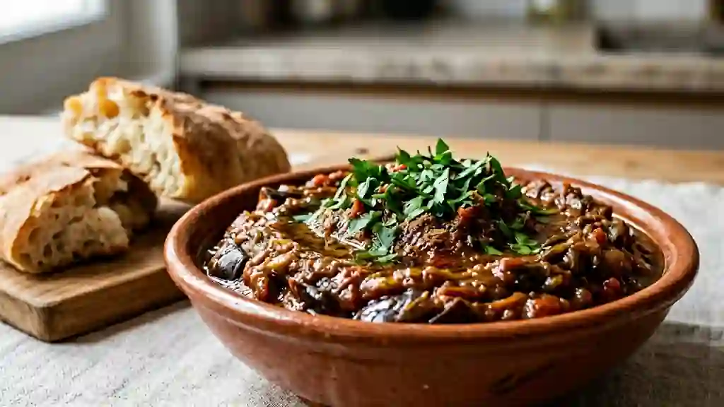 Zaalouk marocain : caviar d'aubergines fondant - Photo de présentation