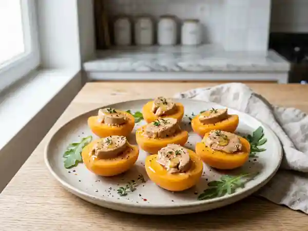 Abricots Fourrés au Foie Gras : Recette Raffinée et Facile - Photo de présentation