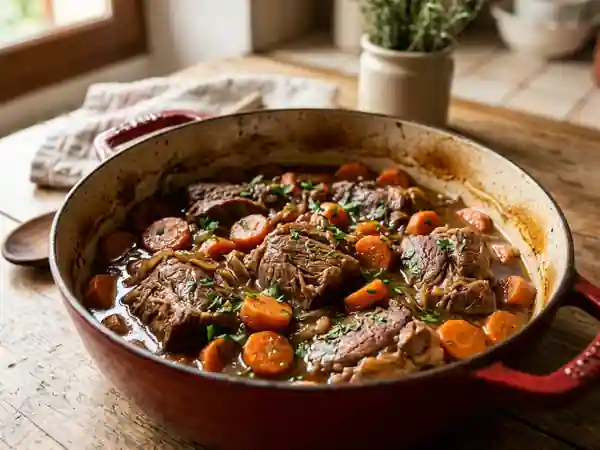 Agneau mijoté aux carottes fondantes en cocotte - Photo de présentation