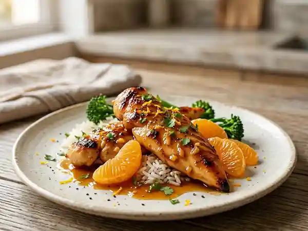 Aiguillettes de poulet laquées à la mandarine - Photo de présentation