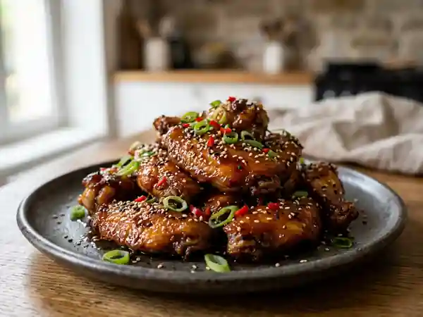 Ailerons de poulet caramélisés soja et gingembre - Photo de présentation