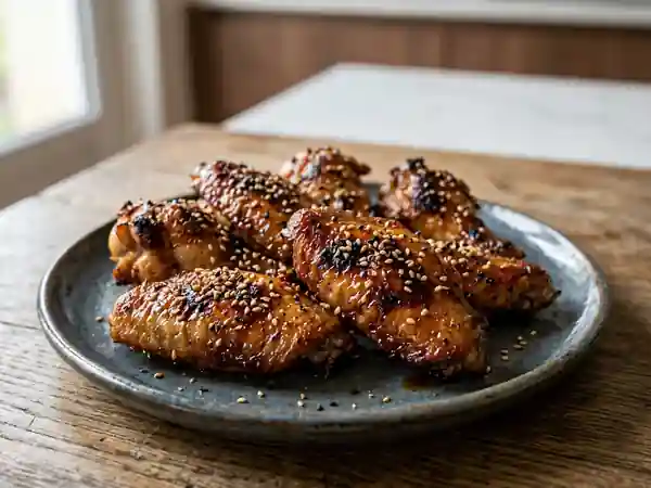 Wings de poulet laquées au soja et miel - Photo de présentation
