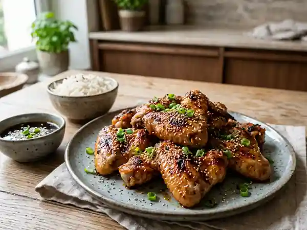 Wings teriyaki fondantes au miel et sésame - Photo de présentation