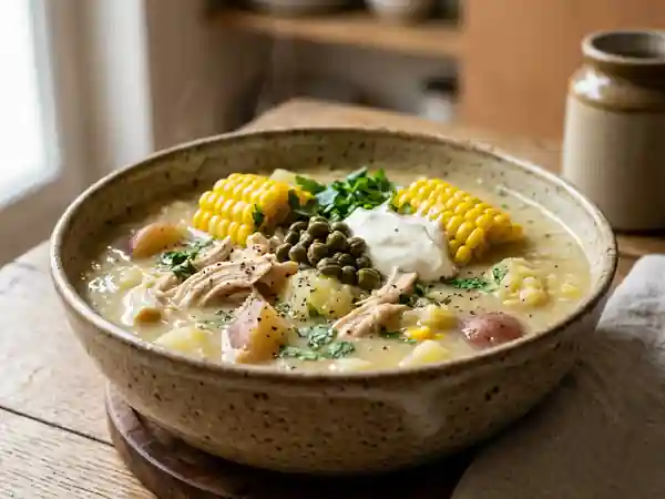 Ajiaco Onctueux au Poulet et Trois Pommes - Photo de présentation